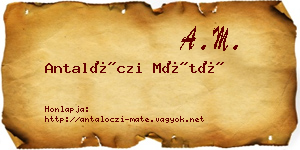 Antalóczi Máté névjegykártya